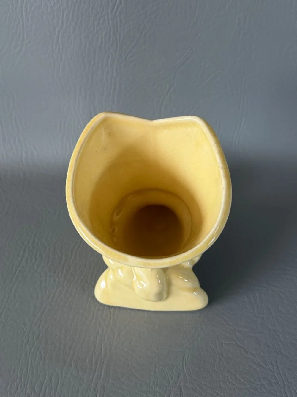 Vintage Yellow Ceramic Cowboy Boot Vase Planter Mid-Century Western Home Decor